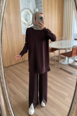 Kahijab Arlena Premium Rayon Takım - Kahverengi Kahverengi