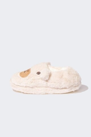 Defacto Kız Çocuk Ayıcık Tebalı Pelüş Düz Taban Panduf D3442a824wnbg123 Bej