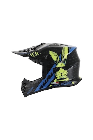 Sway Bunny Full Face Tam Korumalı Kask 53-54cm Siyah - Mavi