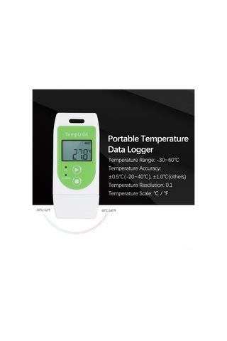 Jeehugo Usb Sıcaklık Kaydedici - Gıda Ve İlaç Taşıma/depolama İzleme Cihazı, Otomatik Pdf/csv Raporu, 32.000 Okuma Kapasitesi, Düğme Pil Cr2032
