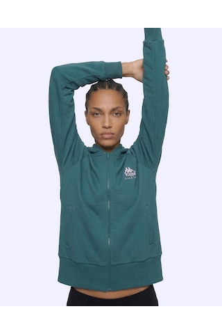 Kappa Milas Full Zip Kadın Yeşil Regular Fermuarlı Eşofman Üstü
