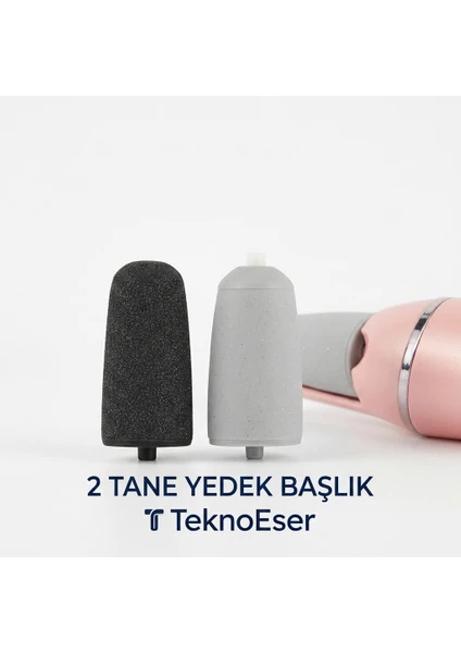 Elektrikli Topuk Törpüsü Yedek Başlığı 2'li Set - Sert Ve Orta Törpü Kafası Pürüzsüzleştirici Topuk Törpüsü