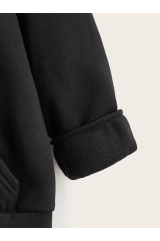 Moda Assema Çocuk Unisex Kapüşonlu Ön Ve Arka Blessed Baskılı Sweatshirt - Siyah Çok Renkli