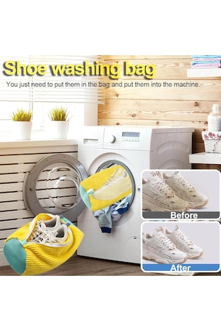Ayakkabı Çamaşır Makinesi Torbası, Çamaşır Makinesi Ve Kurutucu İçin Çamaşır Ayakkabı Torbası, Çamaşır Makinesi İçin Spor Ayakkabı Torbası, Tüm Ayakkabı Boyutları Ve Türleri İçin Ayakkabı Yıkama Torbası Sarı 2 Adet Diğer