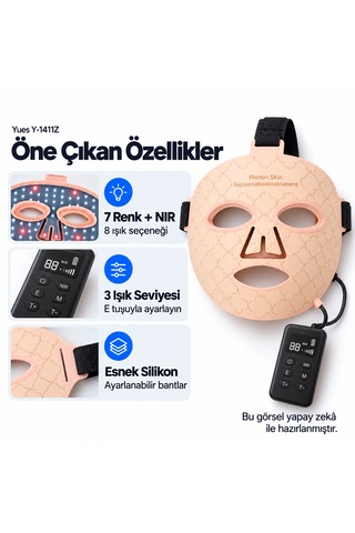 Yues Y-1411z Led Yüz Maskesi 8 Modlu Şarjlı Cilt Bakım Cihazı