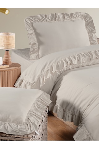 Bed Line Exclusıve Stonewashed Tek Kişilik Kutulu Bej