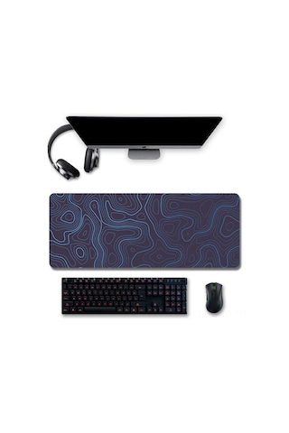 Samdoo Büyük Oyuncu Masa Padı - 300x800x3mm Beyaz Desenli, Dayanıklı, Elektronik Oyun Ve Ofis Kullanıma Uygun Fare Ve Klavye Matı Diğer