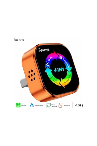 4-in-1 Kablosuz Araç Ekran Yanstıcı Ve Carplay Ve Android Auto Adaptörü Kablosuz Dönüştürücü İos-android