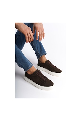 Mubiano Hakiki Deri Mbnbkm3-kh Erkek Nubuk Kahverengi Sneaker & Spor Ayakkabı Kahverengi