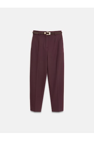 Dilvin 72242 Kemerli Yüksek Bel Pantolon-bordo Bordo