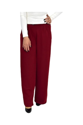 Nazal Kadın Pileli Beli Lastikli Bol Pantolon Bgl-st04252 Bordo
