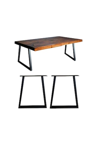 Metal Ayak Ahşap Masif Kütük Bank Sehpa Ayağı