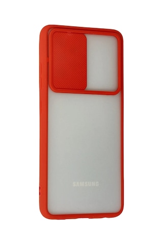 Newface - 536 - Samsung Galaxy Uyumlu A52 Kılıf Palm Buzlu Kamera Sürgülü Silikon - Csmo-tex - - Kırmızı