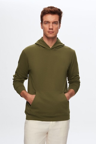 D'S Damat Ds Damat Relaxed Fit Haki Pamuklu Logo Baskılı Sweatshirt 8HCE2ORT01001 Haki