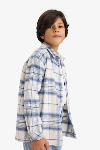 Defacto Erkek Çocuk Oversize Geniş Kalıp Polo Yaka Ekose Desenli Flanel Uzun Kollu Gömlek G4917a825cwın179 İndigo-ın179