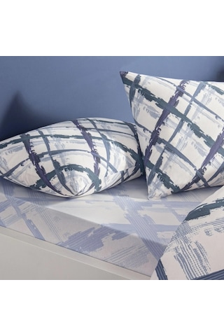 Taç Ranforce Çarşafı Lastikli Çift Kişilik Nevresim Takımı-briza Mavi MAVI