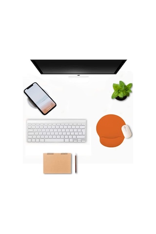 Turuncu Bilek Destekli Ergonomik Jel Kaymaz Taban Mouse Pad