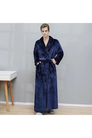 Kadın Sonbahar Ve Kış Sıcak Uzun Mercan Kadife Kalın Çift Banyo Çok Renkli