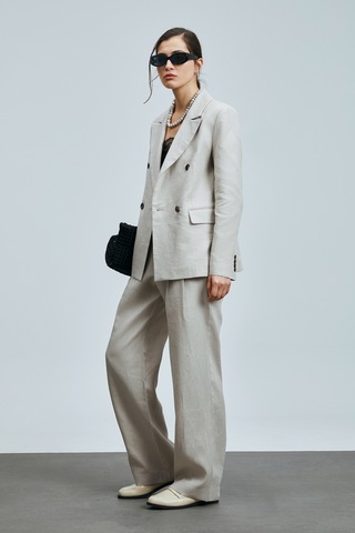 Lufian Hestıa Kadın Keten Pantolon Bej Bej 121190018100550 Bej