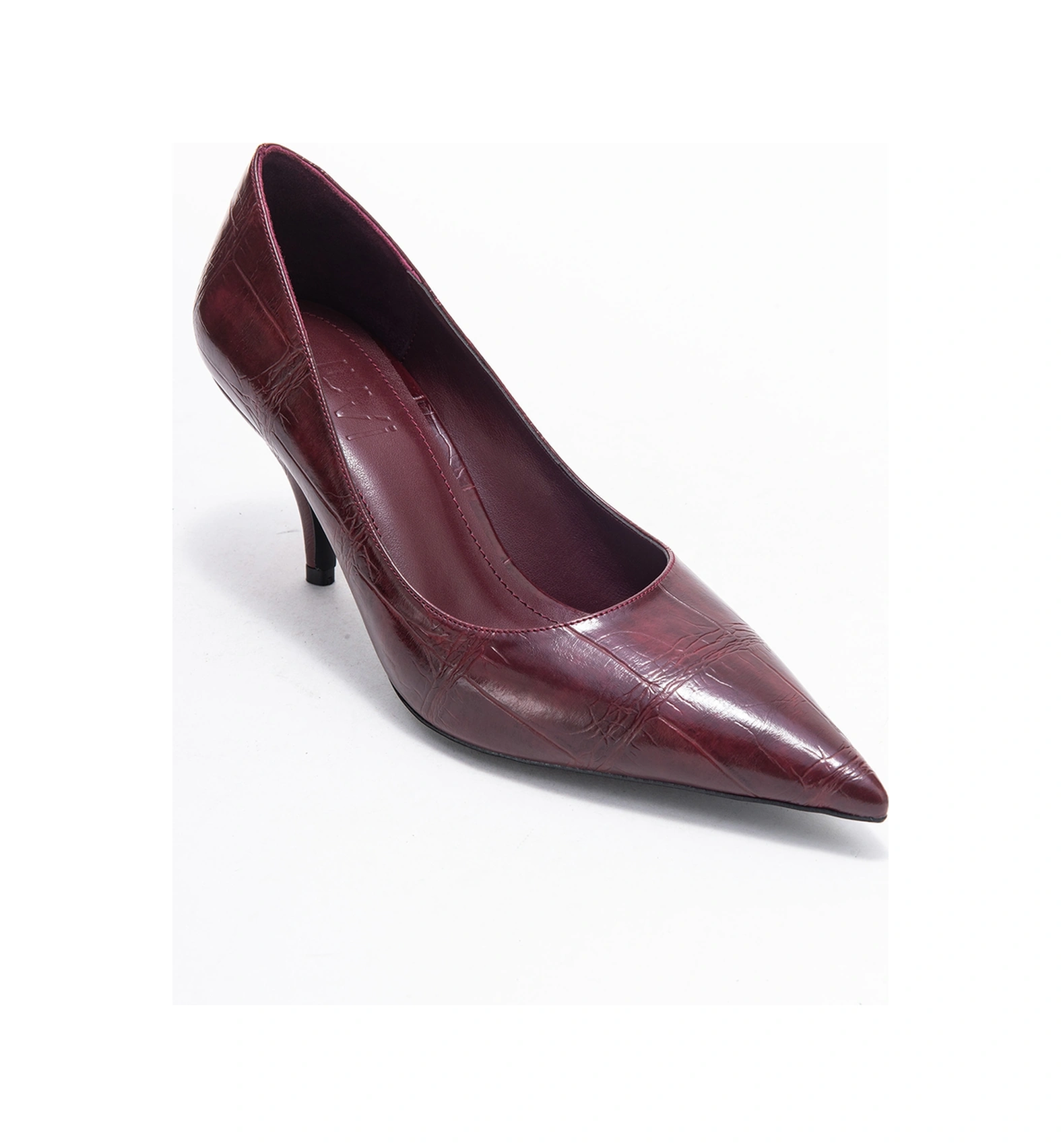 Marcus Bordo Baskı Kadın Topuklu Ayakkabı Bordo