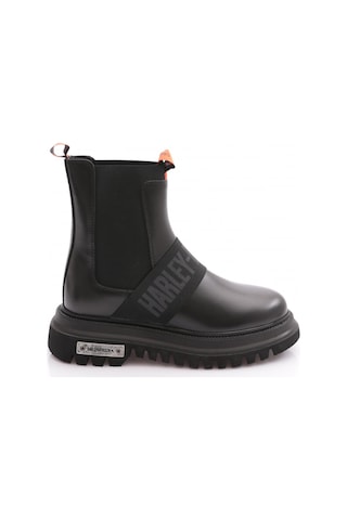 Harley Davidson Falco Nefud Kadın Polperro Erkek Unisex Siyah Deri Bot Black // Baskılı Deri