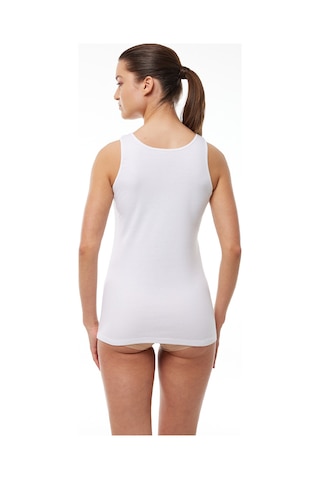 Malabadi Kadın Beyaz 4 Lü Paket %100 Pamuk Ribana Kalın Askılı Atlet 106-e Beyaz