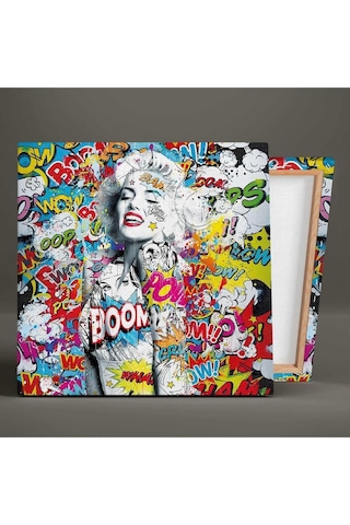 Marilyn Monroe Sokak Sanatı Grafiti Kare Hd Baskı Kanvas Tablo