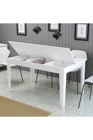 Milan Yemek Masası - Beyaz / Beyaz