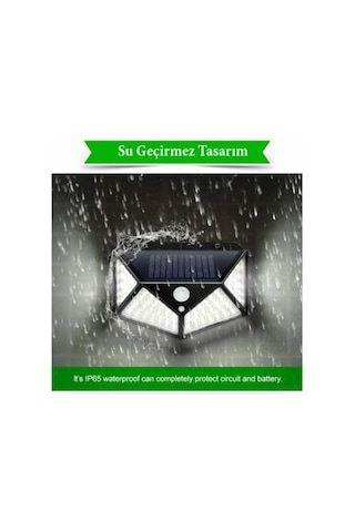 Güneş Enerjili Lamba Led Sokak Dış Ortam Solar Bahçe Aydınlatması Su Geçirmez Sensörlü 100 Led