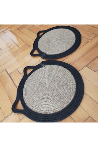 Hasır-siyah Kedi Evcil Hayvan Mama Paspası