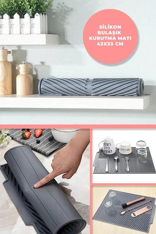 ORSA HOME BÜYÜK BOY SİLİKON BULAŞIK KURUTMA MATI BULAŞIKLIK ALTLIĞI