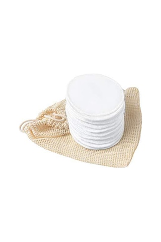 Youtek 10 Adet Yeniden Kullanılabilir Pamuk Ped - Makyaj Temizleme Ve Tonik Uygulama İçin Bambu Çantalı