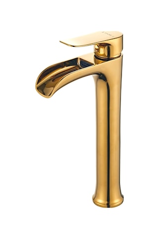Fause Yüksek Çanak Lavabo Bataryası Şelale Altın Gold Ksl112-g Altın