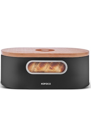 Karaca Stream 2in1 Ekmek Kutusu/Kesme Tahtası Black