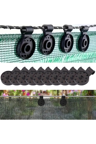 Biishe 10 Adet Güneşlik Filesi Sabitleme Klipsleri, Gölgelik Bezi Ve Brandalar İçin Dayanıklı Plast Çok Renkli
