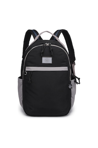 Smart Bags Büyük Boy Su Geçirmez Kumaş Renkli Okul Çantası Siyah/gri