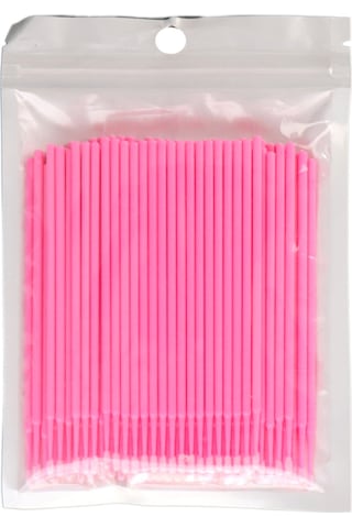 Qingmipy Göz-burun-dudak Ve Kirpik Temizliği İçin Multifonksiyonlu Plastik Pamuk İğnesi - 100 Adet, Pembe, Poşetli