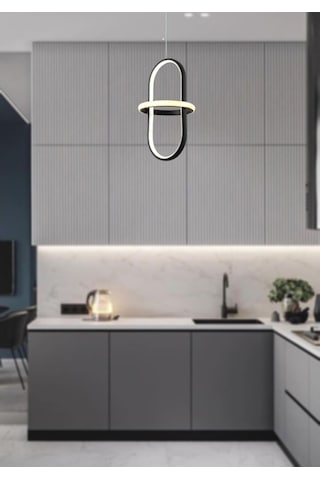 Tt006-1-Sy Tt Aydınlatma Minyon Modeli Tekli Mat Siyah Led Avize