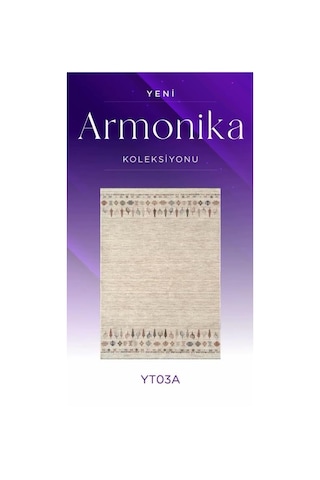 Royal Halı Armonika Yt03a Krem Multi Antialerjik Yumuşak Dokulu Modern Etnik Halı Çok Renkli