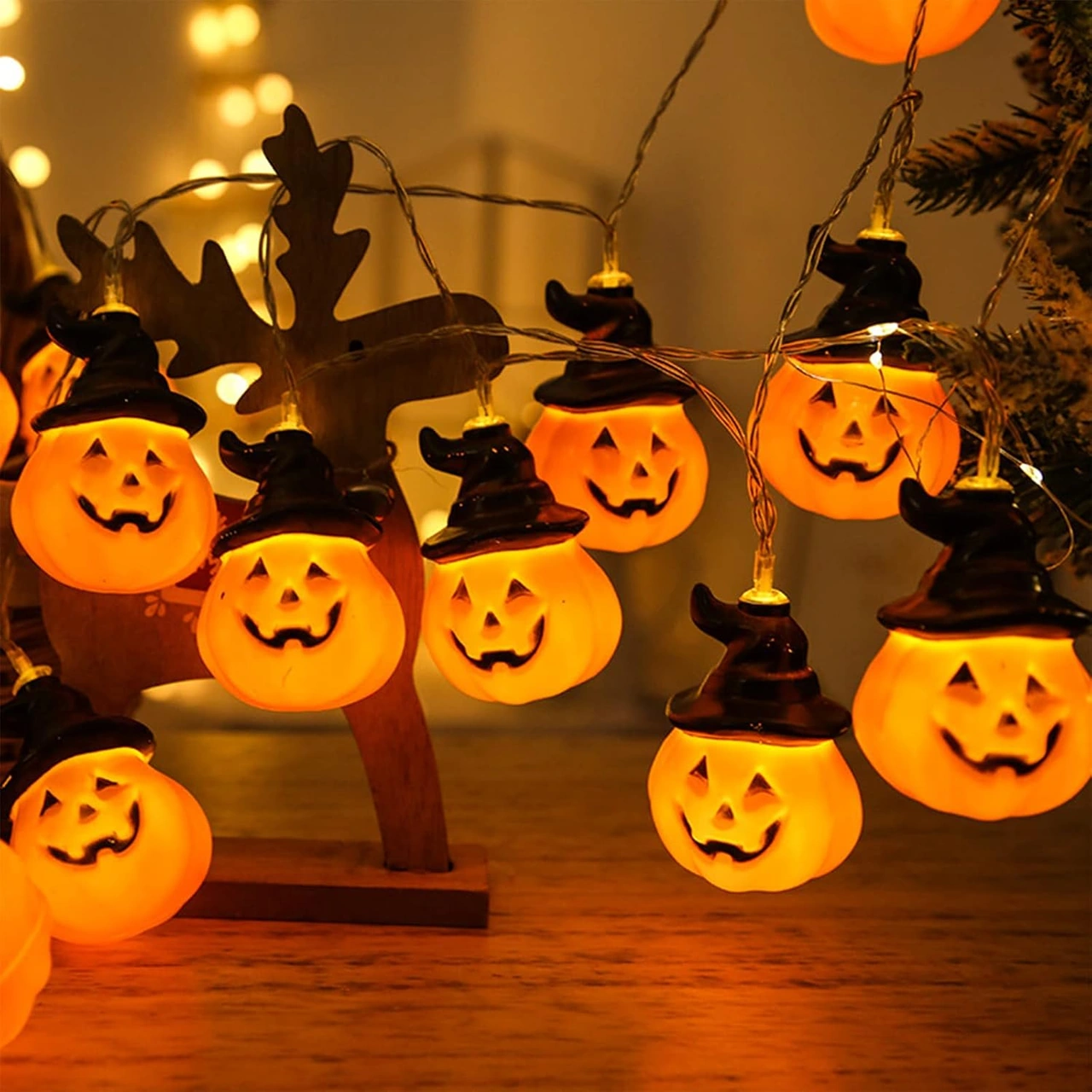 Jack-o-lanterns Cadılar Bayramı Işık Dizisi Pil İle Çalışan Cadılar Bayramı Dekorasyonu Cadılar Bayramı Partisi İç Mekan Dış Mekan Ev Festivali Dekorasyonu İçin Jack-o-lanterns Diğer