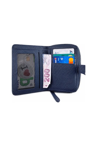 Alphaclub Bag Kadın Çok Bölmeli Kartlıklı Çıtçıt Kapamalı Cüzdan Lacivert