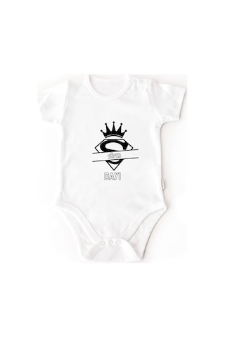 Kişiye Özel Süper Aile Bebek Body Anne Baba Dede Teyze Amca Hala Dayı Beyaz