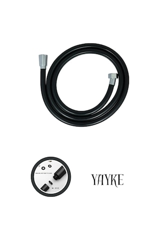Yayke Pvc Kaplama Spiral Duş Hortumu Siyah
