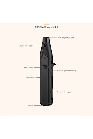 Profesyonel Jet Gazlı Rüzgar Mutfak Çakmağı - Torch Pürmüz Çakmak