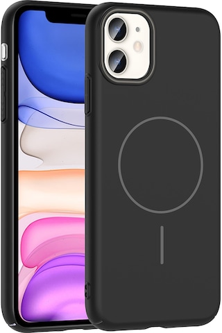 Apple Uyumlu iPhone 11 Uyumlu Kılıf Magsafe Şarj Özellikli Zore Ruby Silikon Kapak - Lacivert Lacivert -