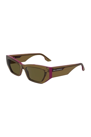 Karl Lagerfeld Kl 6160s 210 54 Unisex Dikdörtgen Şeffaf Kahverengi Kemik Güneş Gözlüğü Kahverengi