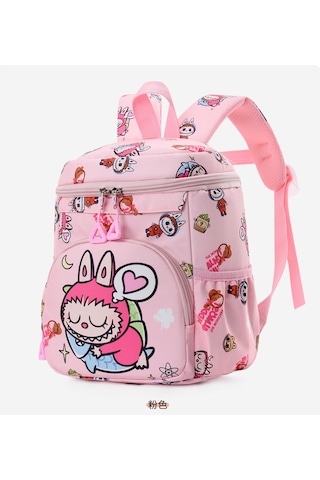 Çocuk Sevimli Karikatür Büyük Kapasiteli Sırttantası-pembe Pembe
