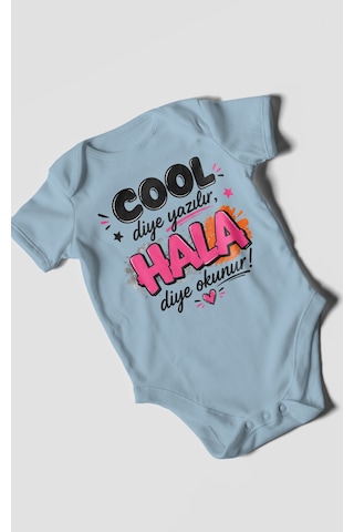 Morivokids Cool Diye Yazılır Hala Diye Okunur Kısa Kollu Bebek Body %100 Pamuk Bebe Mavisi