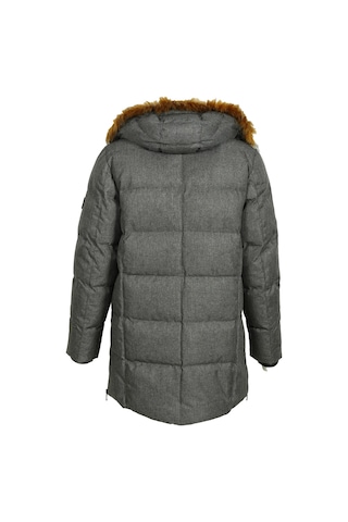 Erkek Gri Kapüşon'Lu Termo Dolumlu Su Ve Rüzgar Itici Slim Fit Mont Ncs Jeans 4991-Gri
