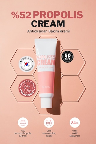 Derma Factory %52 Kırmızı Propolis İçeren Antioksidan Bakım Kremi Derma Factory Propolis Cream 50 ML